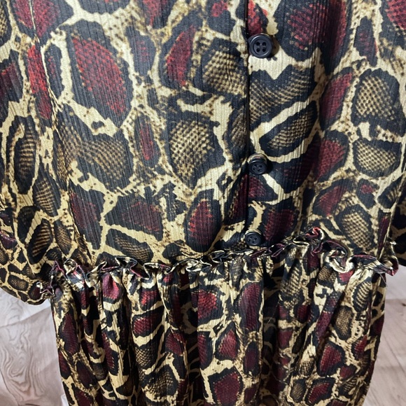 “ZARA” Snakeskin print rouched detail dress. - Picture 5 of 8